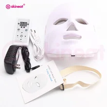 Skineat 7 цветов светодиодный маска лицевая терапия против морщин машина удаления акне Красота спа устройство для омоложения кожи белый уход за лицом