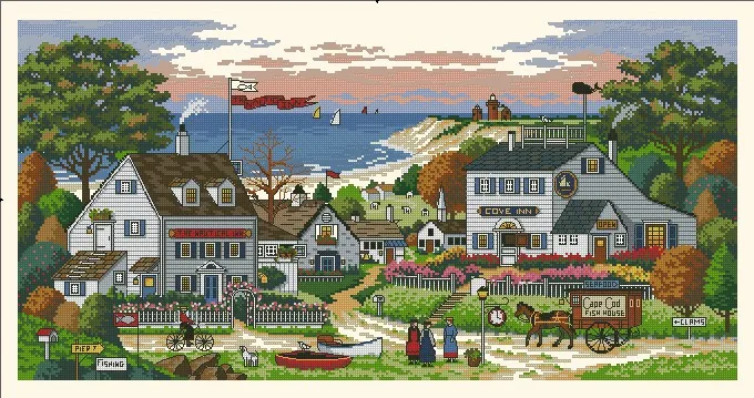 CS-1269 cross stitch kit cozy cove bay gulf seaside town home dimensions 03896.jpg