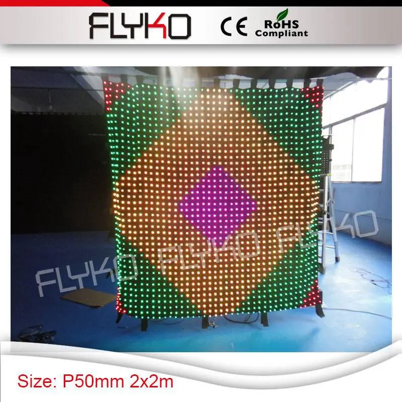 

P5 led light curtain rgb led video controller stage lighting equipment 2m high*2m width led video curtain