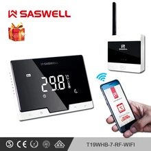 SASWELL WiFi Thermostat Temperature Controller smartphone APP flat back wall mount wireless programmable Thermoregulator SASWELL WiFi Thermostat Temperature Controller smartphone APP flat back wall mount wireless programmable Thermoregulator