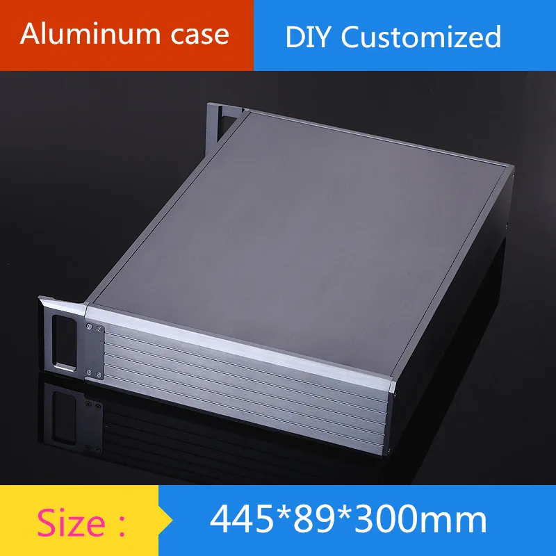 DIY amplifier case 445*89*300mm 2U aluminum amplifier chassis / Instruments Chassis / AMP Enclosure /amplifier case / DIY box