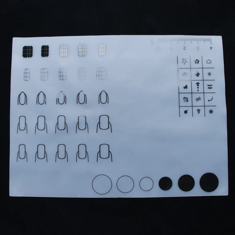 Силиконовый ковер для дизайна ногтей, шаблоны для практики окраски, мягкая складная Лаковая Подушечка для штамповки ногтей, печатный коврик для маникюрного оборудования