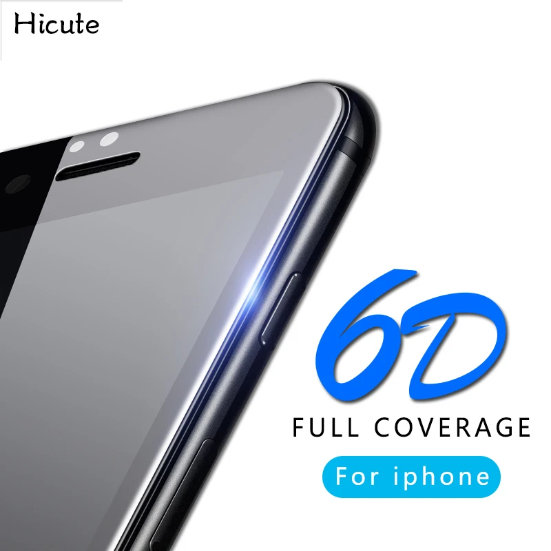 6D 9 H HD vollständige abdeckung aus gehärtetem glas für iphone 7 plus 6 s plus 8 plus x glas film