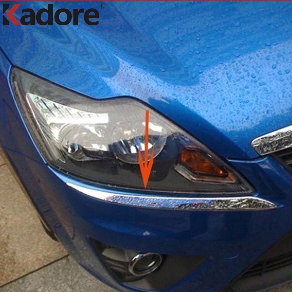Для Ford Focus 2 Sedan Hatchback 2009 2010 2011 ABS Хром Передняя фара брови крышка формовочная рама