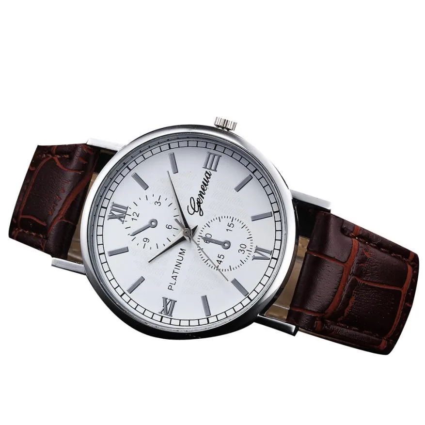 Timezone#301 ретро мужские часы с кожаным ремешком Аналоговые кварцевые наручные часы из сплава