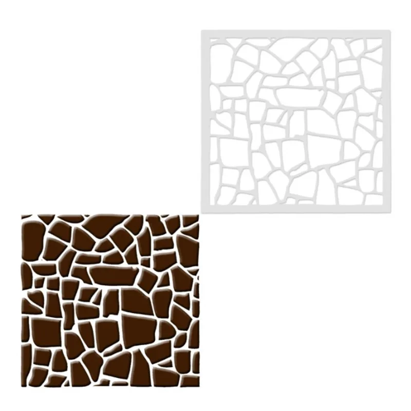 

TTLIFE Wall Brick Coffee Spray Plastic Stencil Fondant Birthday Cake Mold Decorating Tools Pastry Cupcake Dessert Mould Template