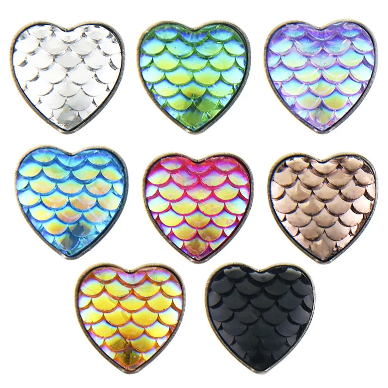 

Fashion Multicolor Mermaid Fish Scale Stud Earrings For Women Party Jewelry Female Vintage Heart Earring Ladies Bijoux Brincos