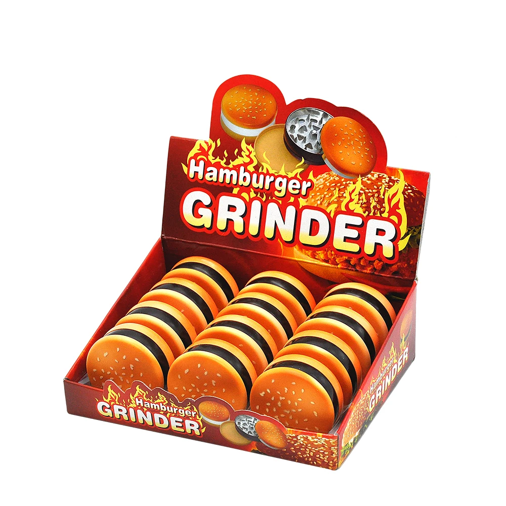 Hamburger Herb Grinder 3 Part 55 MM With Shark Teeth Metal Spice Herb Grinder Spice Grinder Hand Muller