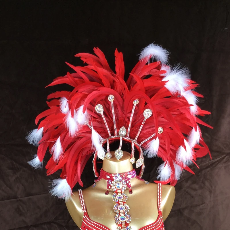 Перья головной убор для самбы костюмы, Samba Танцы платье