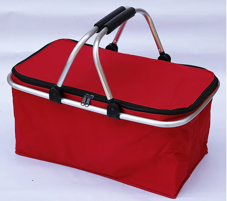 Folding Picnic Baskets Outdoor Camping Cooler Insulated 600D Oxford