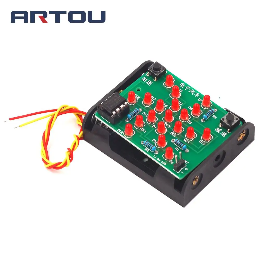 

DIY Kit Electronic Windmill Kit DC 5V Funny DIY for Practice Adjustable Speed MCU Design for Soldering Electronic DIY Kit