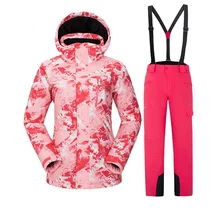 Лыжный костюм Для женщин ветрозащитная Водонепроницаемый Термальность зимние штаны Зимние Лыжный Спорт Сноубординг Лыжная куртка Женская брендов