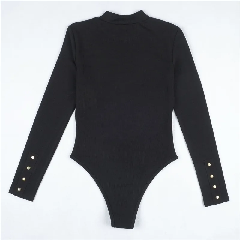Women Gray Turtleneck bodysuit Black Jumpsuit Rompers 2018 Winter Sexy Long sleeve jumpsuits playsuits Female Bodycon Overalls