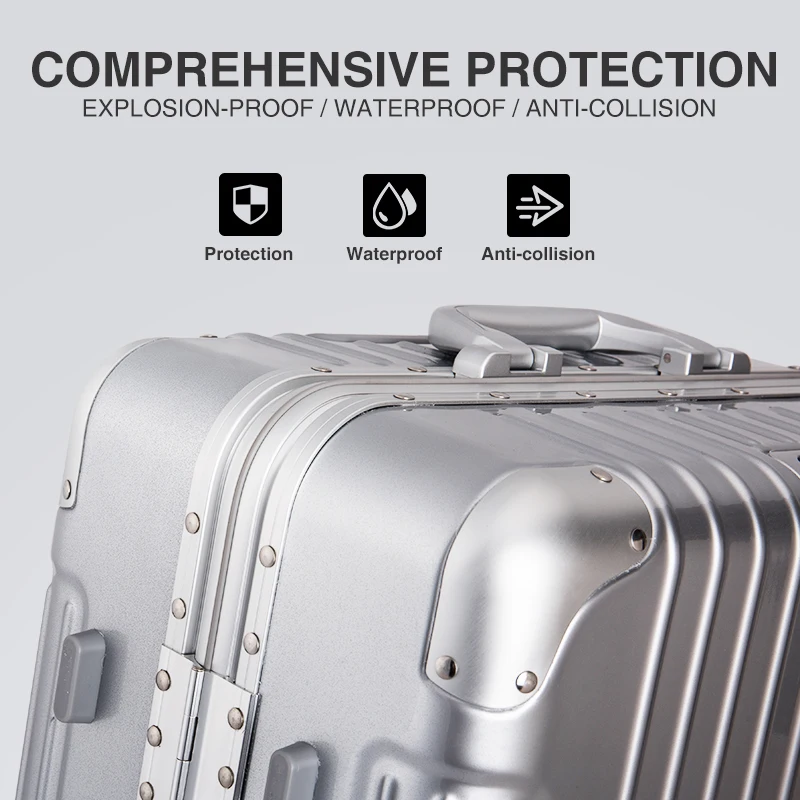  Hanke Aluminum Alloy Frame Luggage Trolley Case Men Women Suitcase Spinner Wheels Rolling Luggage P