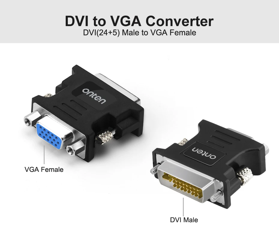 5 упаковок с DVI на VGA кабель конвертер DVI VGA адаптер DVI-I 24+ 5 Pin к VGA 1080P видео конвертер для HDTV ноутбука для компьютера и проектора