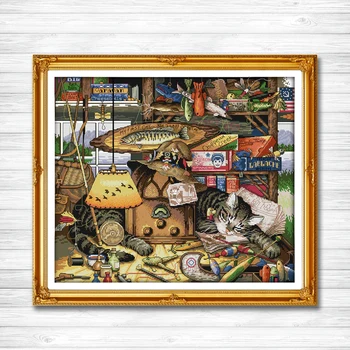

Sweet dream cat home decor painting counted printed on canvas DMC 14CT 11CT Chinese Cross Stitch Needlework Sets Embroidery kits