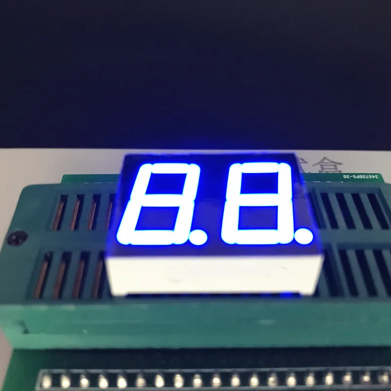 10 шт. синий 0.56 дюймов 2bit 7-сегментный светодиодный Дисплей динамическое состояние цифровой трубки Пластик металла общий катод/анод