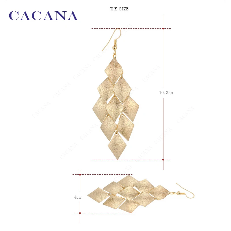 Длинные серьги CACANA для женщин круглые матовые высокое качество бижутерия Лидер