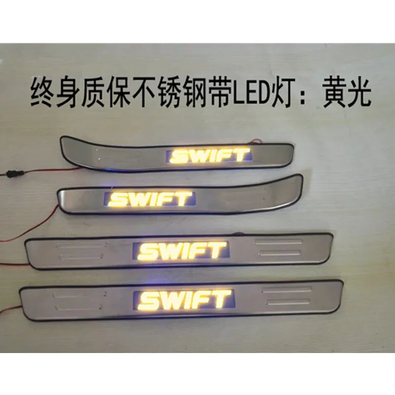 Автомобильный Стайлинг 304 из нержавеющей стали светодиодный Накладка/дверной порог для 2005-2013 Suzuki Swift