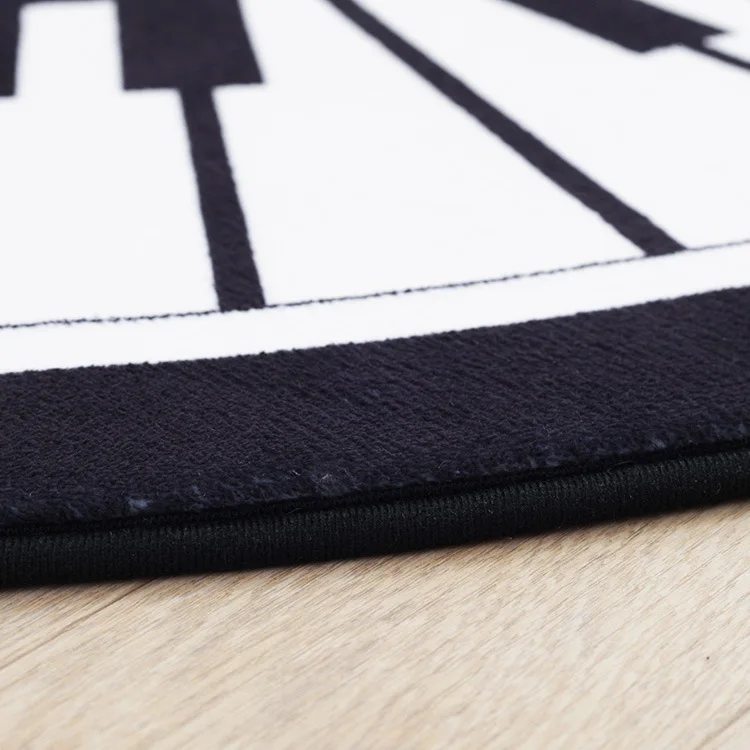 Piano Keys Round Rug Kids Crawling Mat Blanket Toys Game Coral Flannel Carpet Bedroom Living Room Anti-slip Mat 80/100/120/150CM