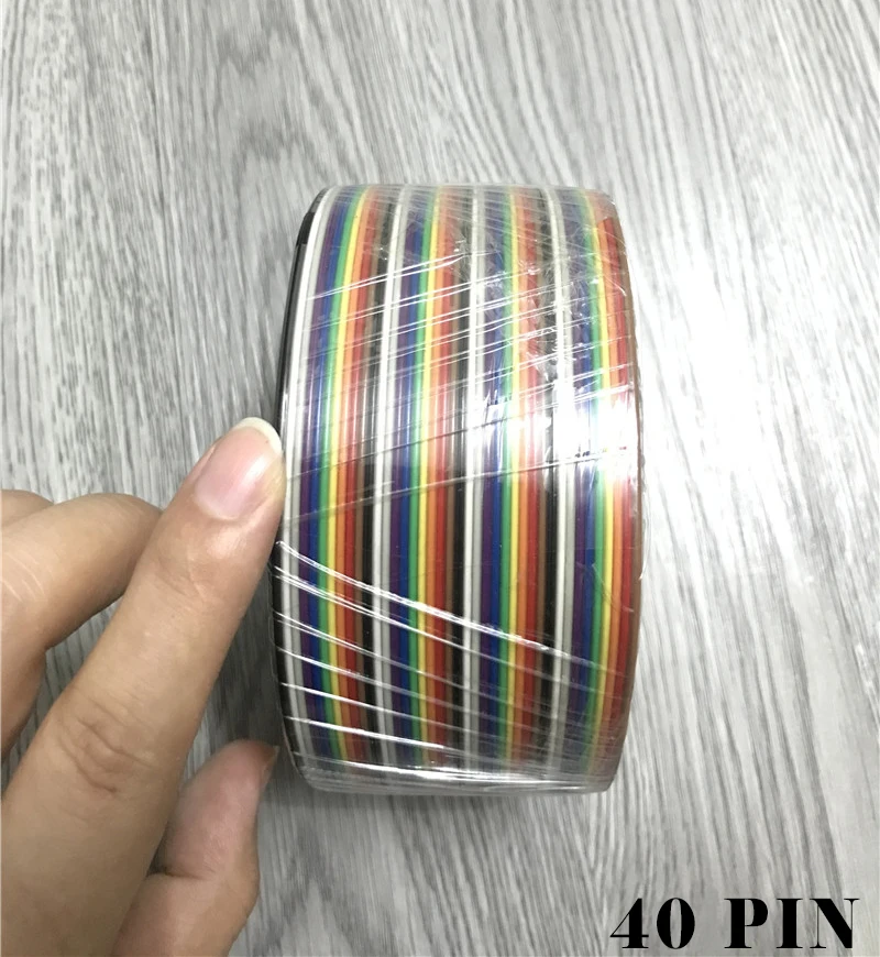 20 Meters Length Dupont Jumper Cable Wire 40 Pin Connector 0.127mm Ribbon Rainbow Cable 28awg Dupont Line                        (1)