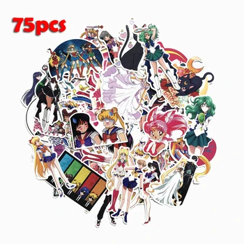 

75Pcs waterproof Sailor Moon Stickers Decal For for Snowboard Laptop Luggage Car Fridge Car- Styling Sticker Pegatina