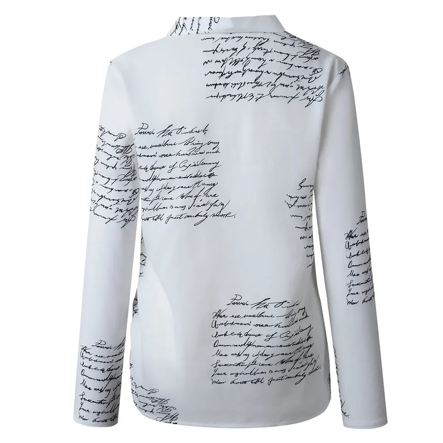 Gladiolus Letter Print Blouse Women V Neck Long Sleeve 2019 Spring Autumn Shirt Women Fashion Womens Tops And Blouses Plus Size (17)