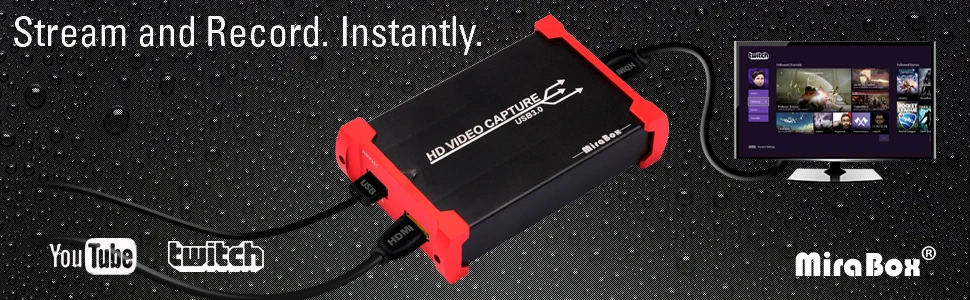 MiraBox HD USB video capture card with HD HDMI loop out USB3.0 Compatible with OBS DouYu live Software Support 1080P No Delay (3)