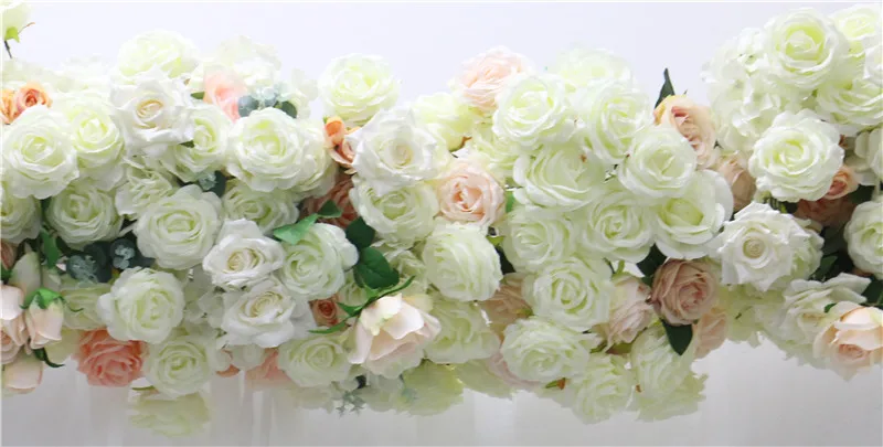 Искусственный ряд цветов Настольная дорожка центральные розы Пионы DIY свадебный букет декоративный Арка зеленые листья цветок аранжирующий шар