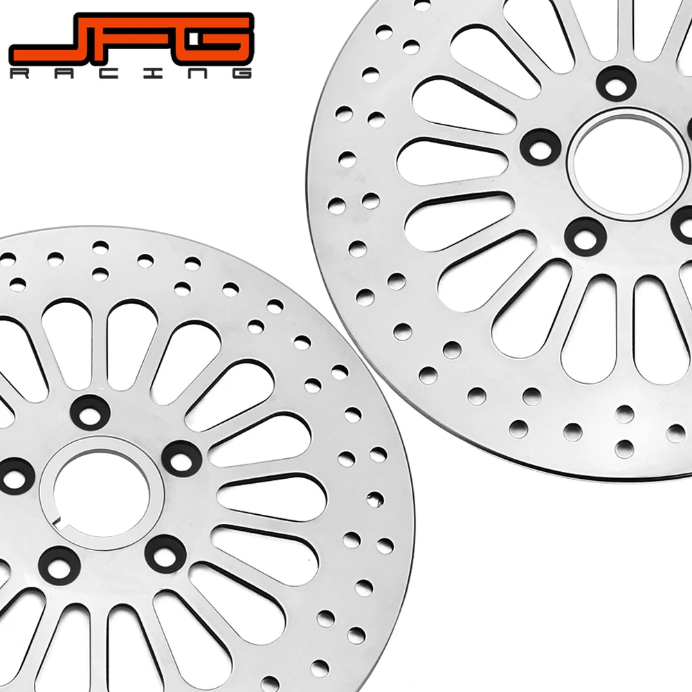 US $59.55 Motorcycle Street Bike Silver Front And Rear Brake Disc Rotor For Harley SOFTAIL SPORTSTER DYNA 19842013 TOURING 19842007
