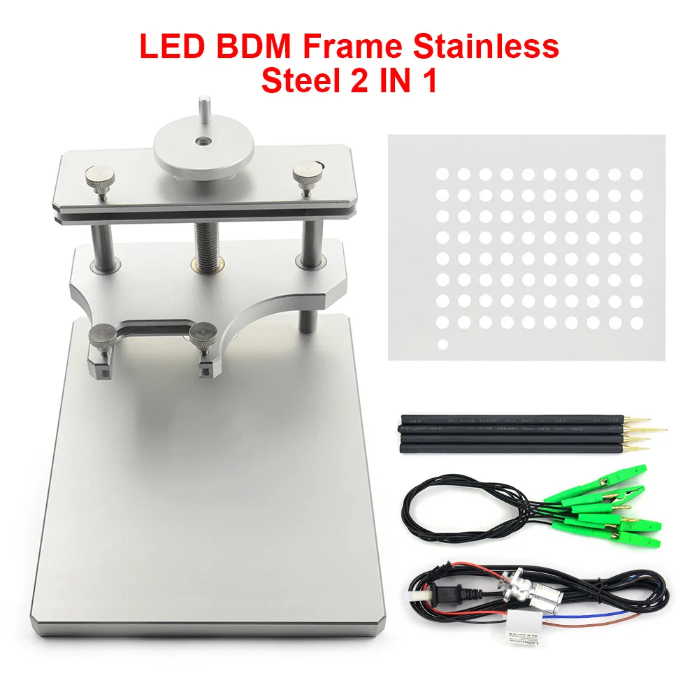 Нержавеющая сталь светодиодный BDM Рамка ЭБУ программист металлическая BDM Рамка с зондом 22 адаптер для Ktag KESS V2 Fgtech - Цвет: Серый