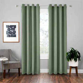 

2pc High quality Voile Curtain insulation curtain Nordic style solid color curtain Strong shade insulation curtain Greenшторы
