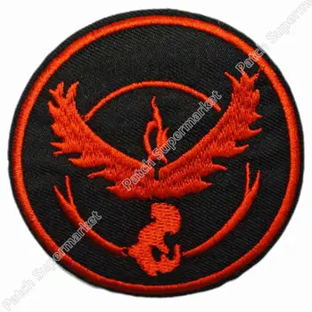 

3" Pokemon Go Team Valor logo Iron On Patch HOT Pocket Comics Embroidered Emblem applique Costume Cosplay Team