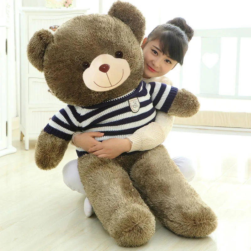 Cute Giant 100cm Plush Stuffed Teddy Bear Toy with Clothes Love Embrace