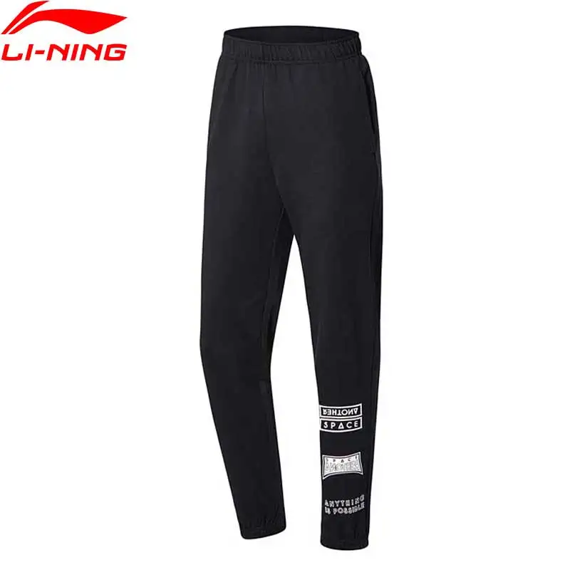 Li Ning мужские трендовые спортивные брюки из 100% хлопка с подкладкой удобные