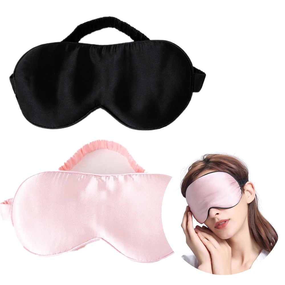 

100% Pure Silk Double-Side Shading EyeShade Sleeping Eye Mask Cover Eyepatch Blindfolds Eyeshade Health Sleep Shield Light Tools