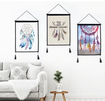 

Indian Dream Catcher Collection Room Art Fabrics Cotton Linen Painting House Vintage Poster Wall Bar Home Decor Gift