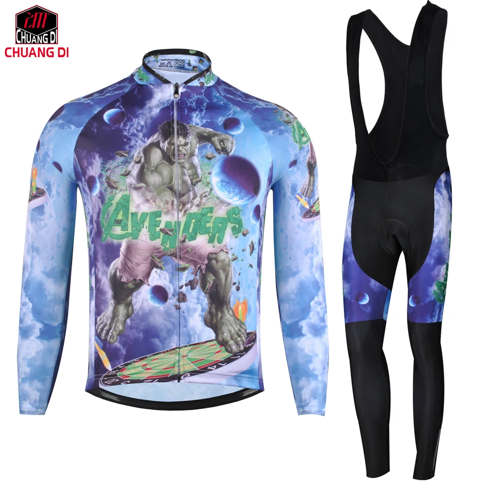 

New hulk Spring Long Sleeve Cycling Jersey Sets Bicycle Bike Cycling Suit Clothing Men Cycling Sets Long Sleeve Dress