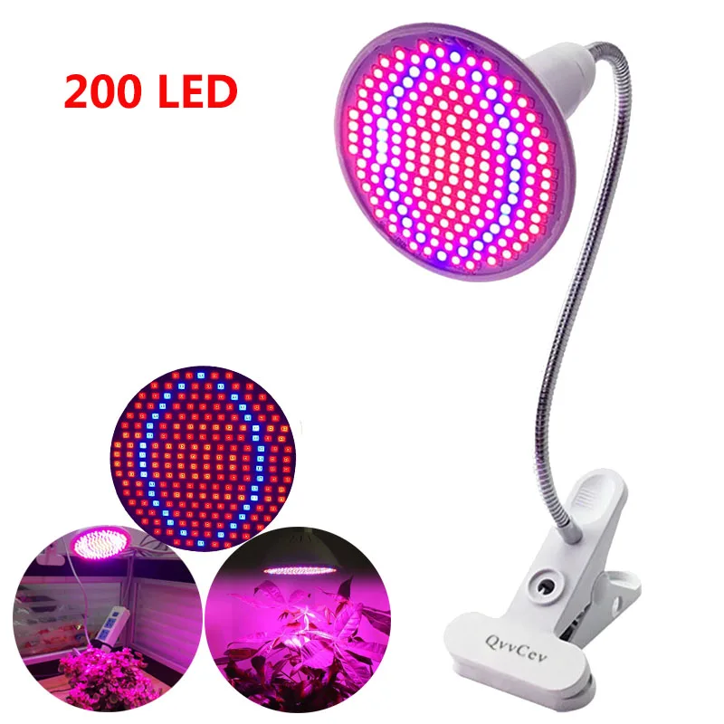 

200 LED Grow Lamp For Indoor Plants Flowers Seeds Growing Lights Greenhouse Hydroponic Growth Bulbs Plant LED With Desk Clip