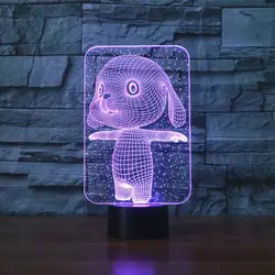 Творческий 3D свет светодио дный красочные led Vision атмосфера настольная лампа украшения подарки огни изменить семь цветов перезаряжаемые