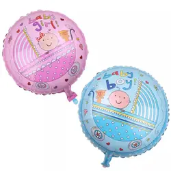 18 дюймов синий или розовый круглый детский фольгированный воздушный шар День рождения Домашний декор баллон
