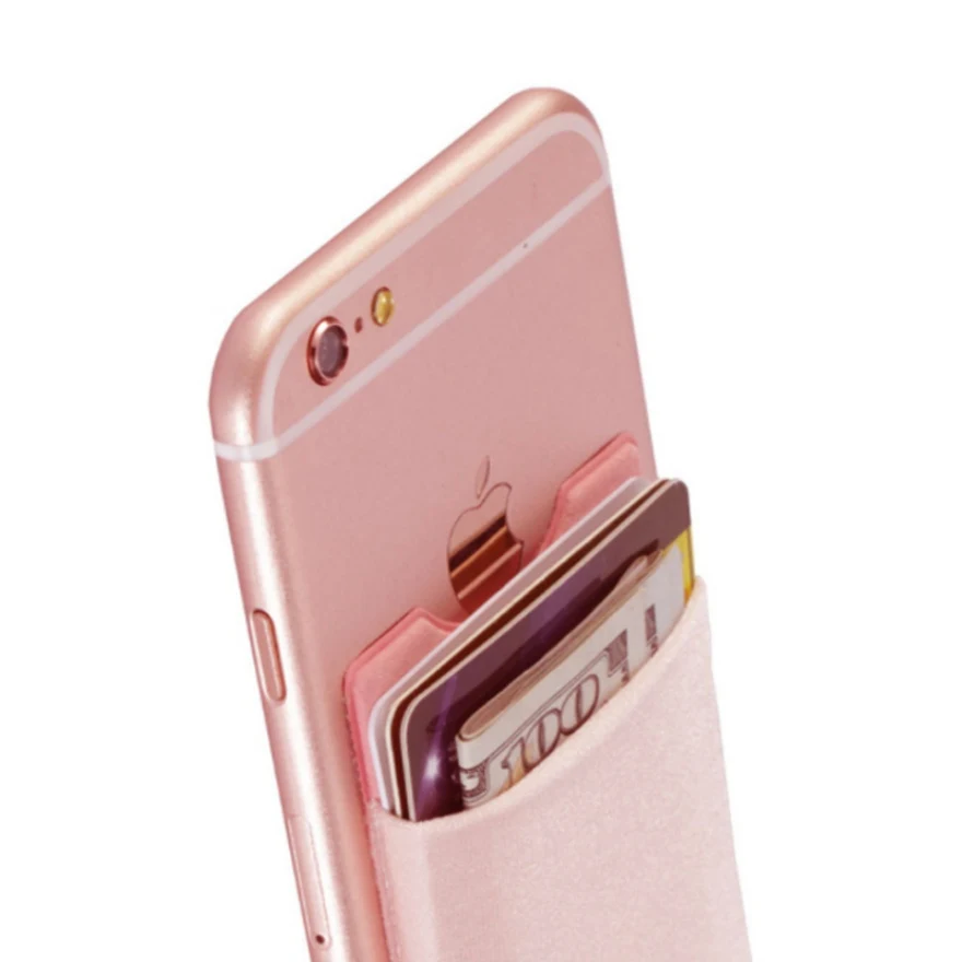 

2018 Fashion Elastic Lycra Adhesive Cell Phone ID Credit Card Holder Women Sticker Pocket Wallet Case Card Holder #D