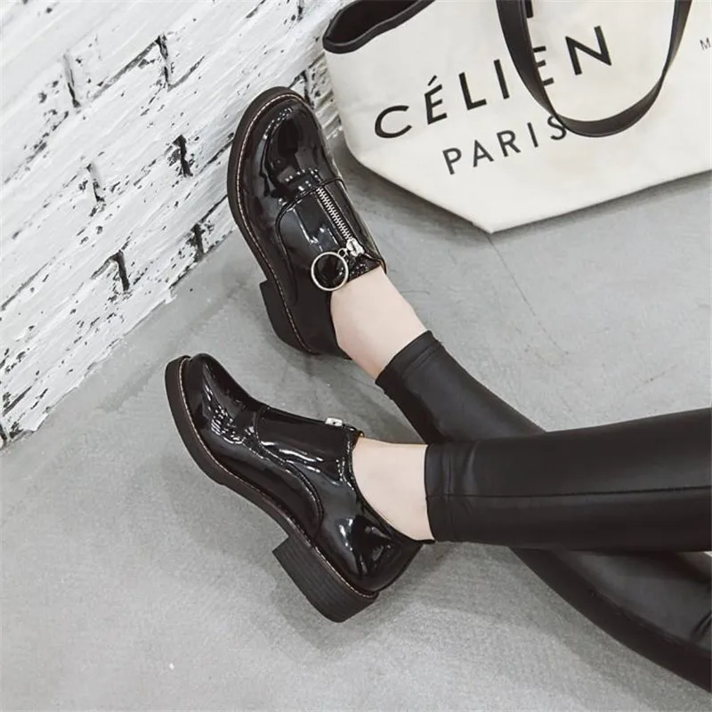 Fashion Slip-on Women Oxford Shoes Ladies Casual Low Heeled Loafers Vintage England Style Oxford Shoes For Women Plus Size 34-43 (11)