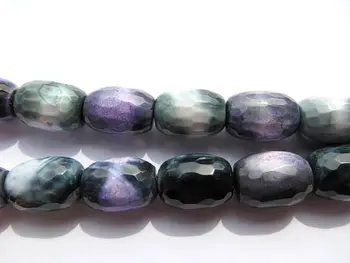 

Cyber Monday SALE 16inch agate bead barrel handmade faceted purple pink grey black mixed jewelry beads focal 13x18mm--3strands 6