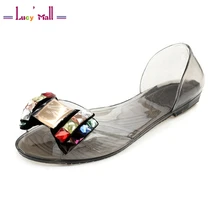 2017 Famous Designer Womens Women Summer Jelly Sandals Ladies Flat Heel Shallow Beach Shoes Slippers Sandalias Mujer Plataforma