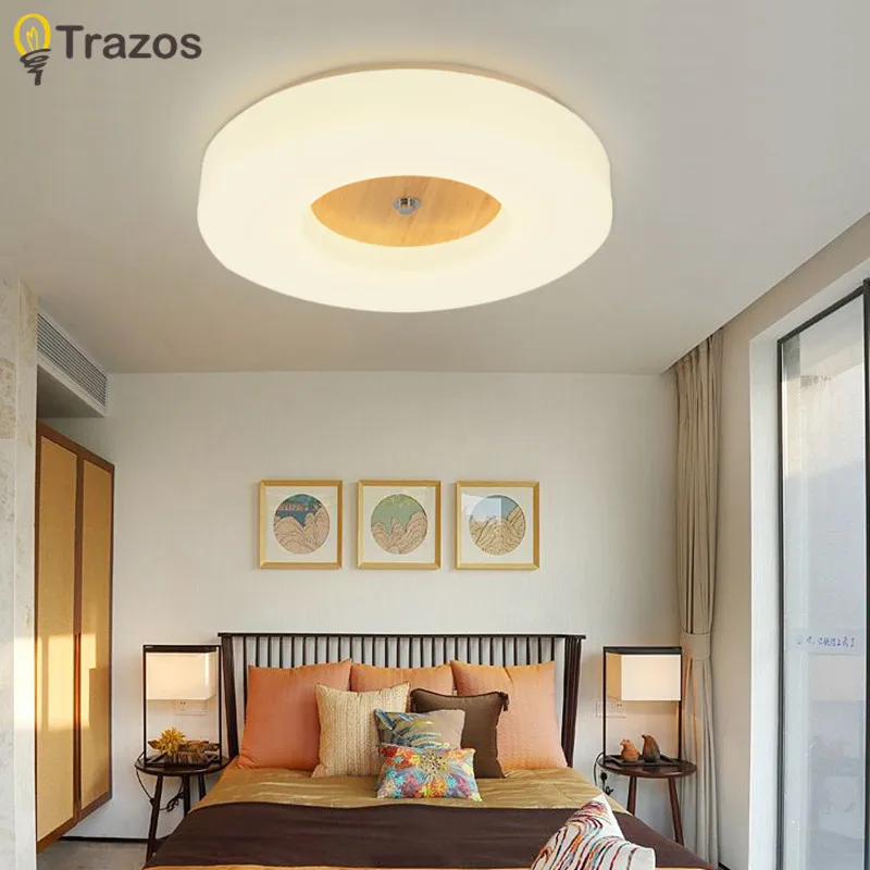 

2019 new modern Round wooden led ceiling light indoor light for living room kids bedroom kitchen home decoration lamp fixtures