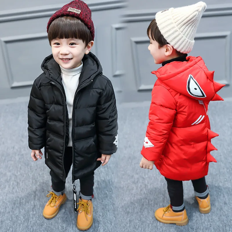Новая зимняя куртка для мальчиков, пальто с капюшоном красного и черного цветов, Jongens Winterjas, зимняя куртка для мальчиков
