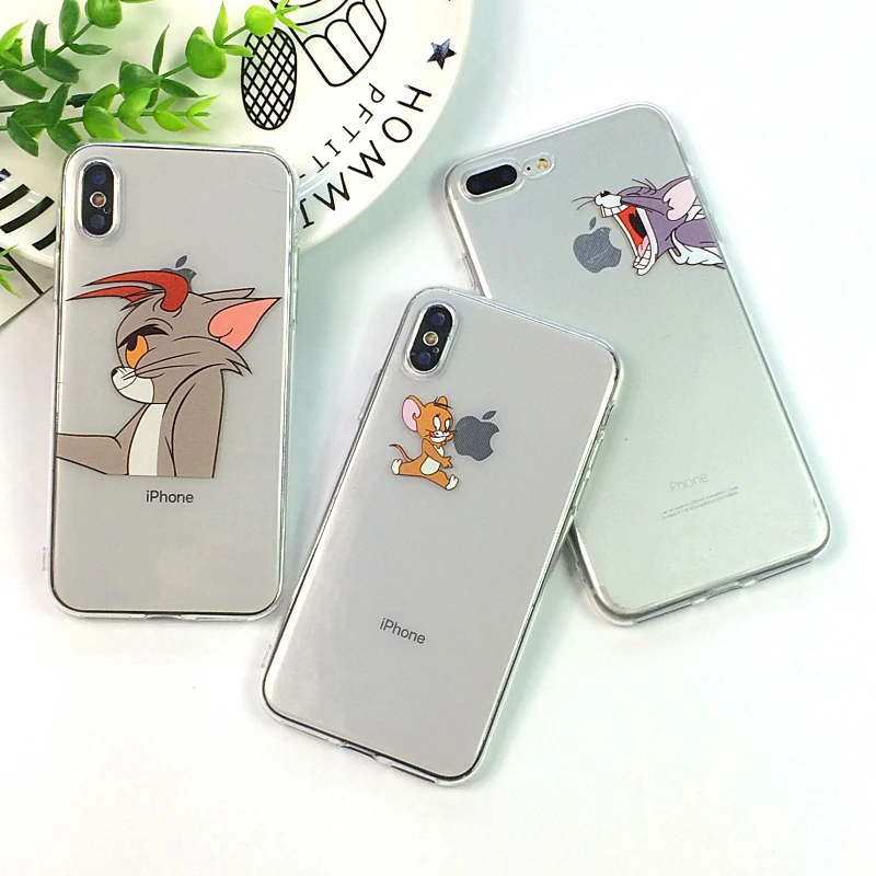 

Funny Cartoon Phone Case For iPhone X XS Max XR Cute Mouse Cover for iphone 8 7 6 6S Plus 5 5S SE Soft Silicone Transparent Case