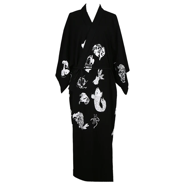 Весна-лето-, брендовый халат в японском стиле, с принтом, свободный крой, для мужчин и женщин, 2 цвета