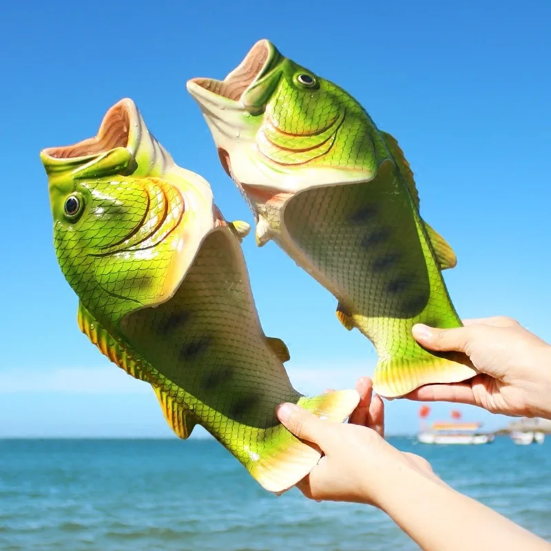 夏のスリッパ靴人格サンダルクリエイティブ魚型魚靴ホームスリッパ親子ファミリービーチ